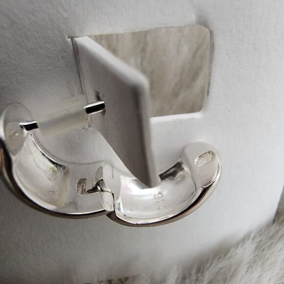 NEW Madewell Demi-Fine Chunky Hoop 925 Sterling Silver Hoop Earrings - Picture 9 of 9